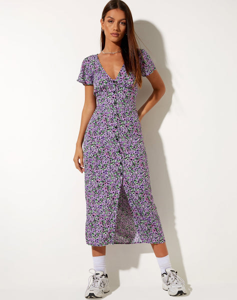 Image of Larin Midi Dress in Lilac Blossom