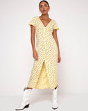 Larin Midi Dress in Wild Flower Lemon Drop