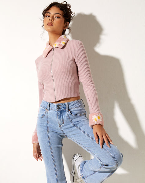 Image of Larita Cardi in Knit Dusky Pink