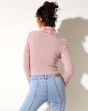 Image of Larita Cardi in Knit Dusky Pink