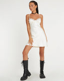 Image of Larue Mini Dress in Satin Ivory