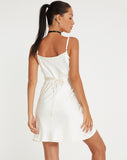 Image of Larue Mini Dress in Satin Ivory