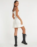 Image of Larue Mini Dress in Satin Ivory