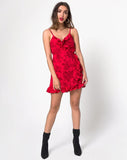 Lasky Slip Dress in Tonal Floral Red