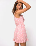 Lasky Slip Dress in Spot Stripe Pink and White