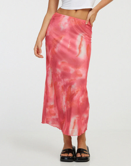 Tsuna Maxi Skirt in Hot Pink