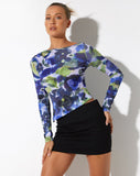 IMAGE OF Lastri Top in Abstract Watercolour Blue