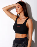 Lathi Crop Top in Rib Black 