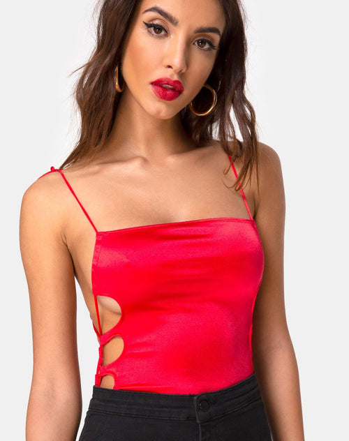 Lati Bodice in Satin Red