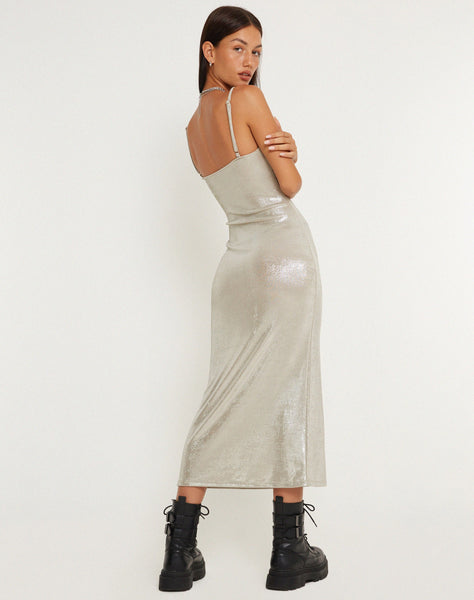 image of Urban X Motel Lativa Midi Dress in Silver