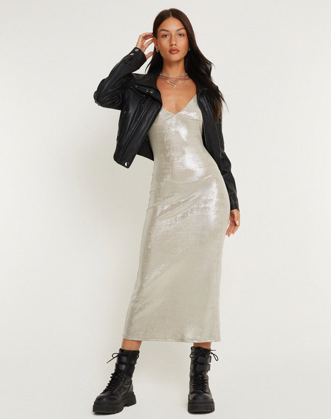 image of Urban X Motel Lativa Midi Dress in Silver