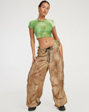 image of Tiney Crop Top in Watercolour Green