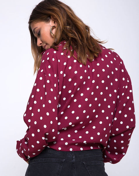 Lauv Shirt in Medium Polka Wine