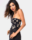 Lax Bandeau Bodice in Grunge Daisy Floral