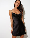 Image of Lebby Mini Dress in Satin Black