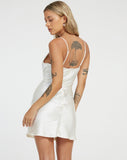 image of Lebby Mini Dress in Satin Ivory