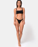 Leema Bikini Top in Black Rib