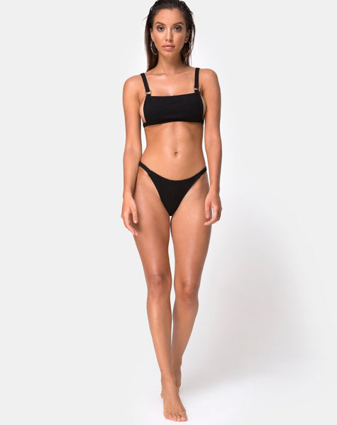 Leema Bikini Top in Black Rib