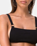 Leema Bikini Top in Black Rib