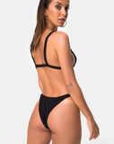 Leema Bikini Top in Black Rib