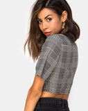 Legia Crop Top in Charles Check Grey