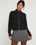 image of Lemila Cable Knit Jacket in Dark Shadow