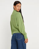 image of Lemila Knitted Zip Up Jacket in Moss Green