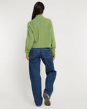 image of Lemila Knitted Zip Up Jacket in Moss Green