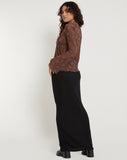 Image of Leony Cardi in Flower Stem Flock Brown