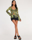 image of Leony Cardi in Mesh Cheetah Green