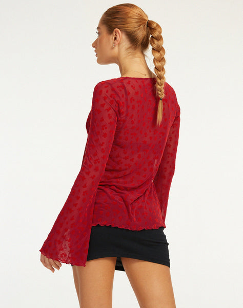 image of Leony Cardi in Red Flock Mesh