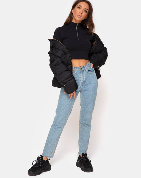 Lesver Crop Top in Ponti Black