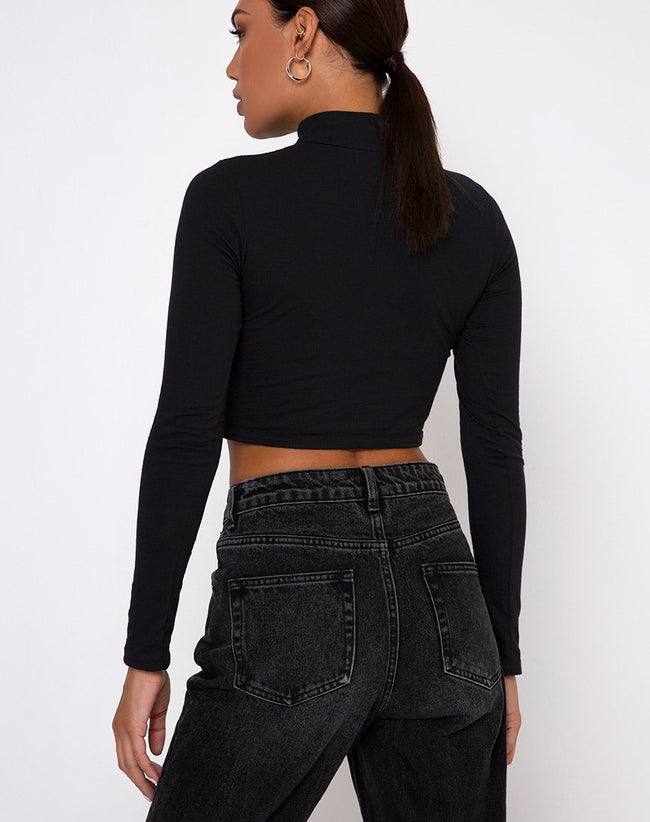 Lesvy Crop Top in Black