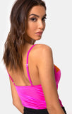 Letta Bodice in Pink with Orange Lace