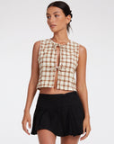 image of Ley Top in Yellow and Brown Check