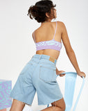 Image of Motel X Barbara Kristoffersen Lian Crop Top in Knit Jagged Swirl Lavender and Mint