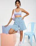 Image of Motel X Barbara Kristoffersen Lian Crop Top in Knit Jagged Swirl Lavender and Mint