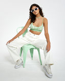 Image of Motel X Barbara Kristoffersen Lian Crop Top in Knit Jagged Swirl Peppermint and Cream