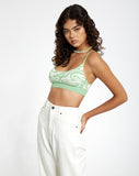 Image of Motel X Barbara Kristoffersen Lian Crop Top in Knit Jagged Swirl Peppermint and Cream