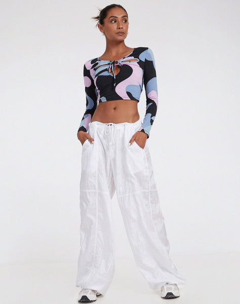 image of Licora Crop Top in Abstract Purple