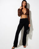 Lieneva Crop Top in Abstract Tiger Brown