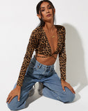 Lieneva Crop Top in Night Leopard Brown