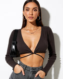 Lieneva Crop Top in Rib Blackened Pearl