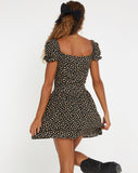 image of Lilibeth Mini Dress in Ditsy Floral Bronze