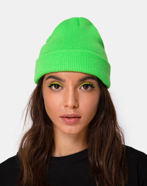 Beanie Hat in Slime Green