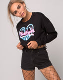 Liona Sweatshirt in Black Heart Breaker