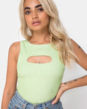 Lisari Bodice in Rib Pastel Lime