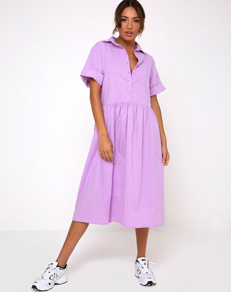 Galaca Mini Dress in Ditsy Rose Lilac