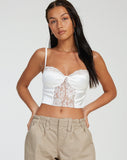 image of Litasa Corset Top in Satin Ivory