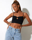 image of Loca Crop Top in Lycra Black